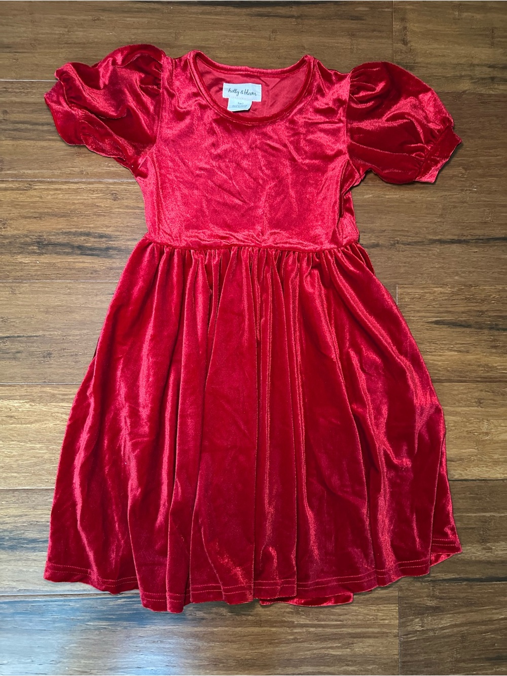 Holly & Bloom/ Taylor Joelle Red Christmas Velvet Twirl Dress Size 7